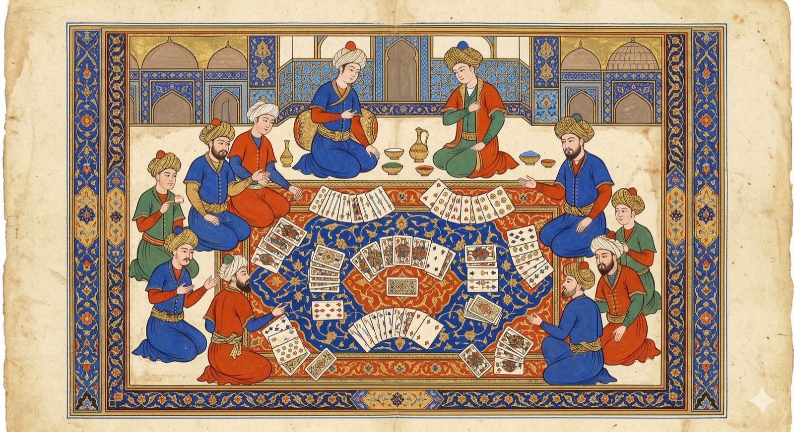 52 cards — Persian miniature style